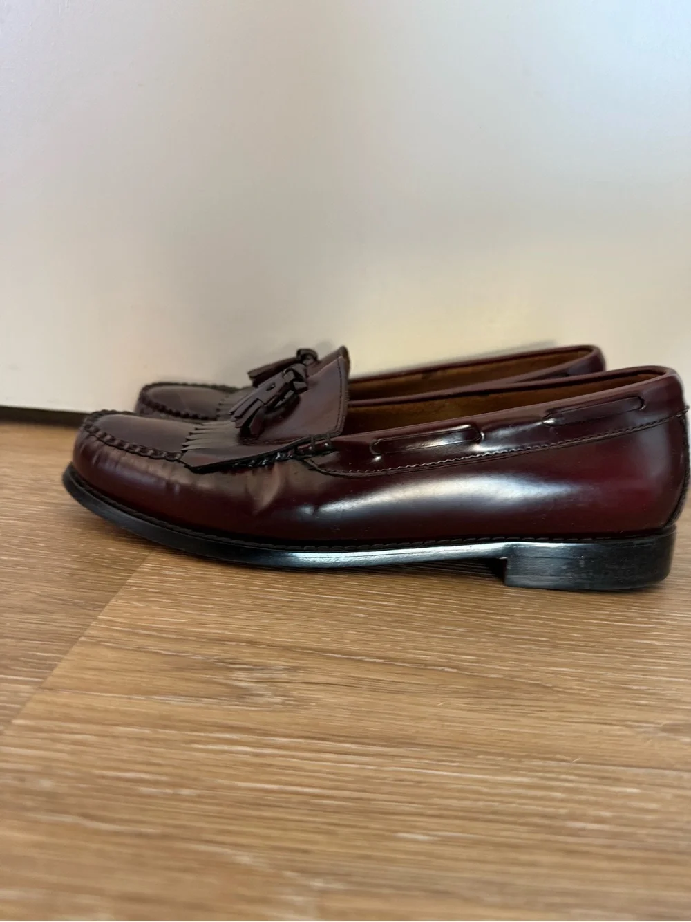 G.H. Bass & Co. Burgundy Tassel Kiltie Loafers